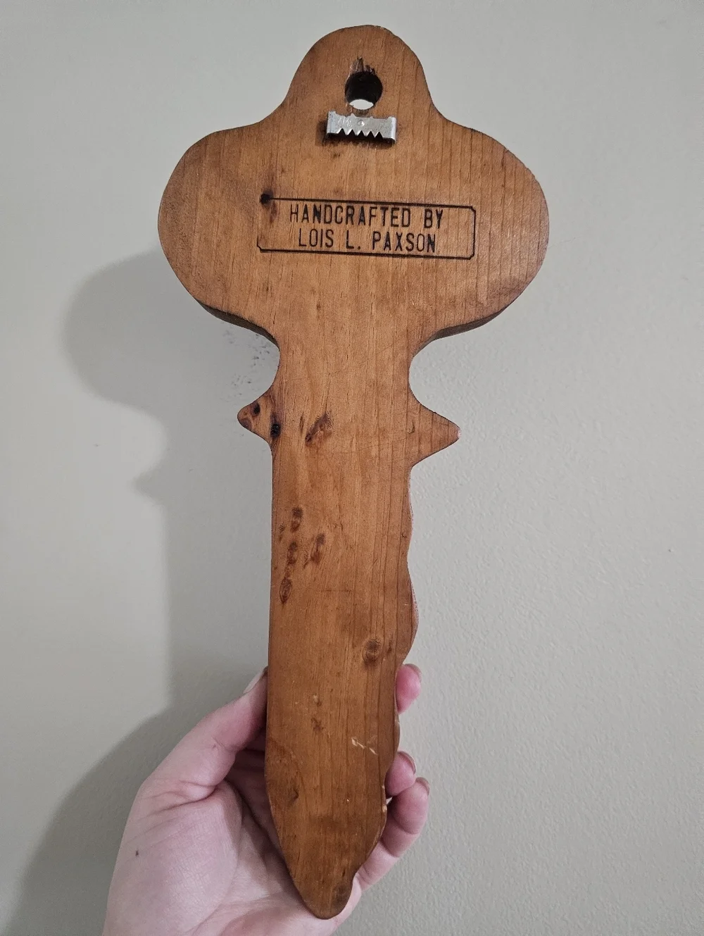 Handmade Wooden Goose Key Holder Rack Vintage 1990s Farmhouse Cottage Wall Hook